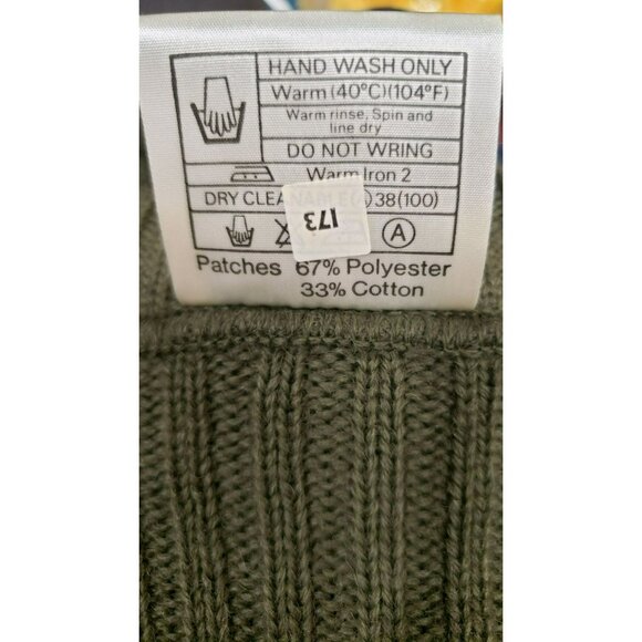 L.L. Bean Wool Sweater Vest Olive Green Ribbed Knit V-Neck XL Wool England HOLES - Picture 5 of 9